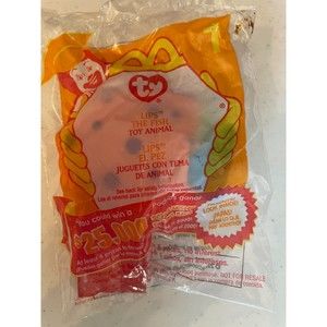 Ty Teenie Beanie Baby Lips the Fish #1 McDonalds Happy Meal Toy 2000